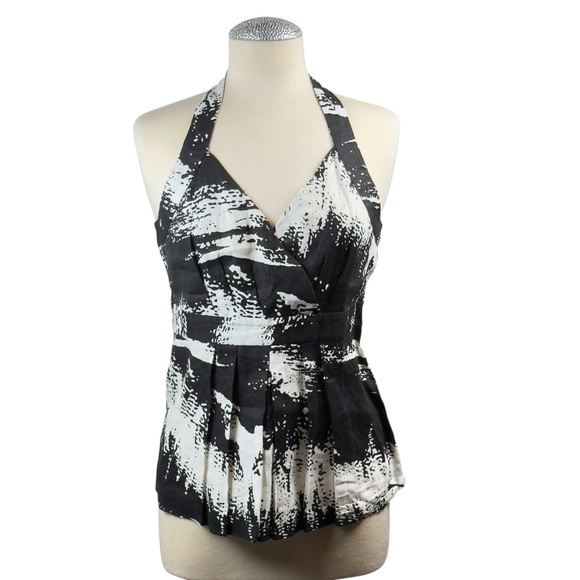 Grace Elements Tops - Grace Elements Sz 10 Linen Asymmetrical Black and White Sleeveless‎ Tank